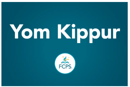 image showing the words Yom Kippur on a teal background with FCPS logo