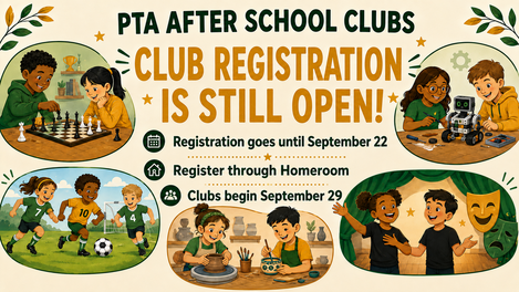 PTA After School Clubs flyer