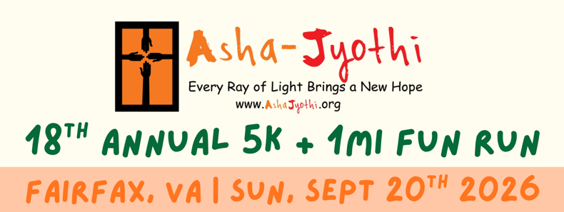 Event banner for Asha-Jyothi’s 18th Annual 5K and 1-Mile Fun Run