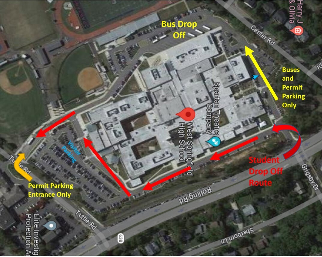 New Traffic Pattern WSHS - Kiss and Ride drop off please enter the school grounds w crossing guard at the Grigsby Drive entrance.