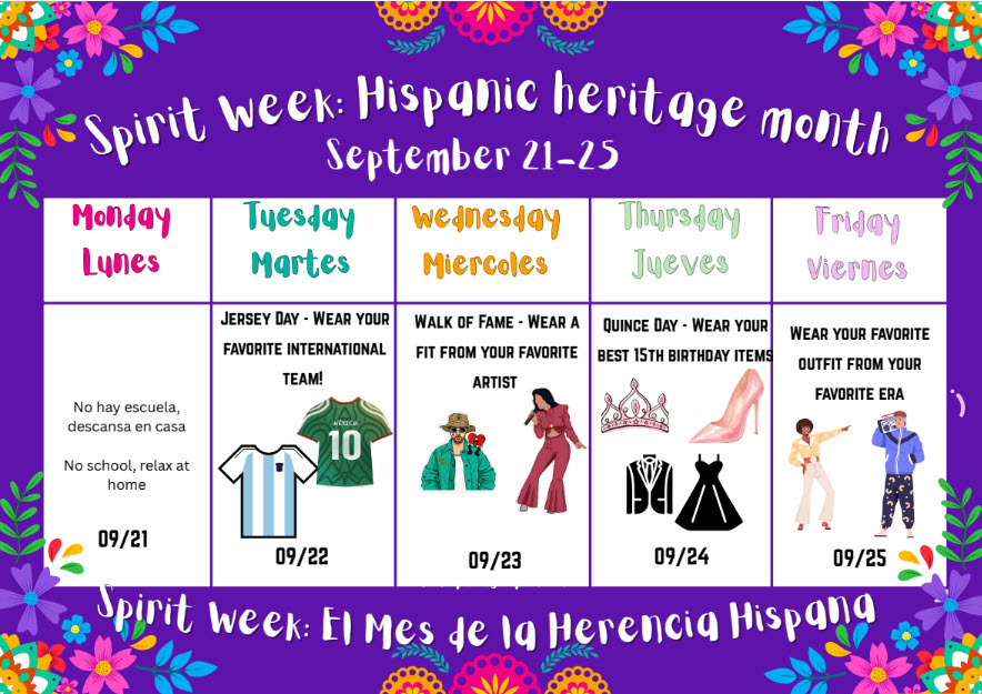 Hispanic heritage spirit week