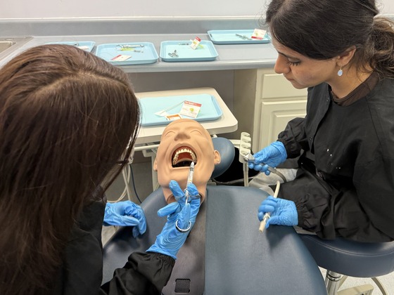 Dental students in the clinic