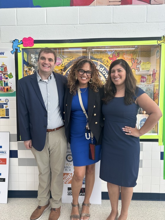 AP Seidenberg, Principal Crews, and AP Gilley at Back to School Night