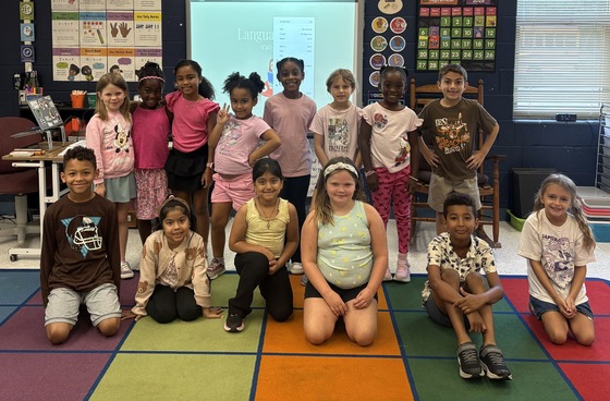 Students wearing pink and brown