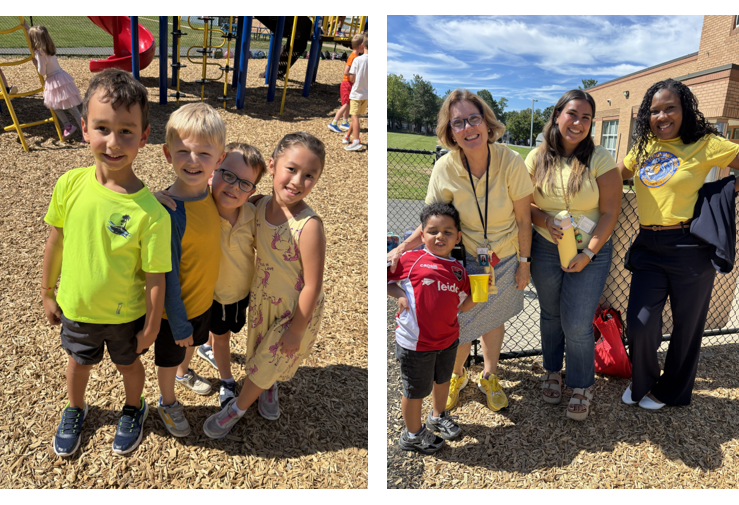 Students and staff wearing yellow
