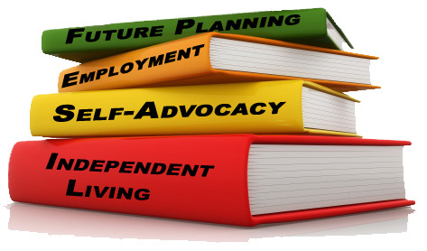 4 books with titles being self-advocacy, independent living