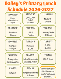 Lunch Schedule
