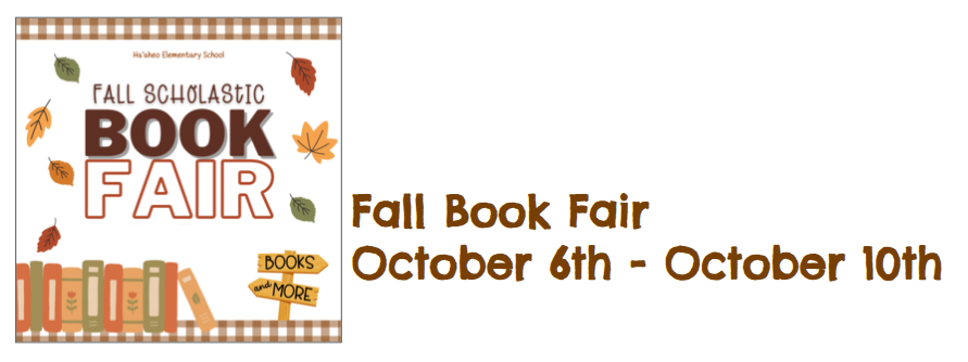 Book Fair Logo.  Fall Book Fair October 5th through 9th