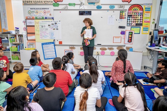 Teacher with class