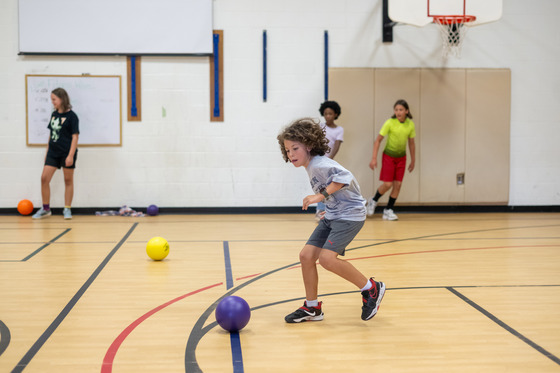 student in P.E. class