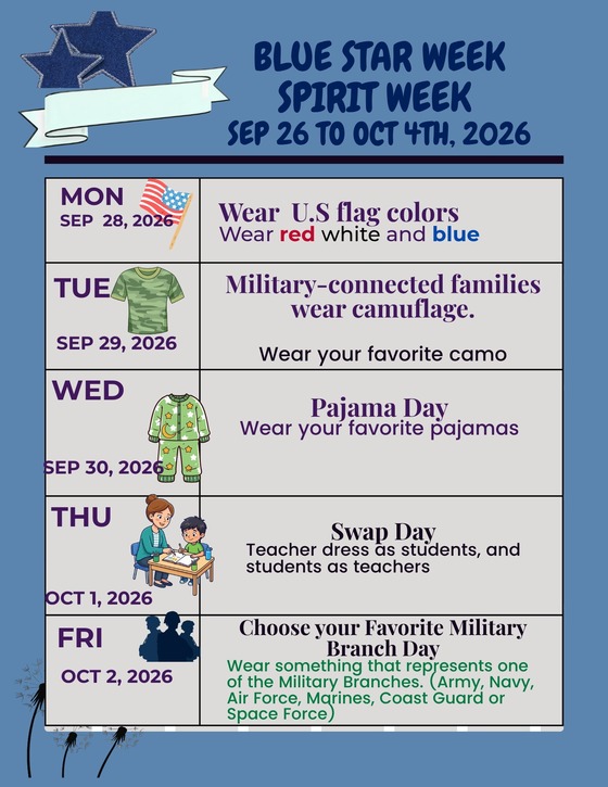 Blue Star Welcome Week Flyer