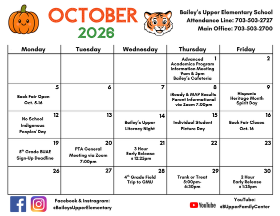 October Calendar