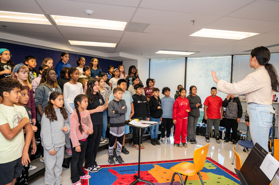 Students in music class