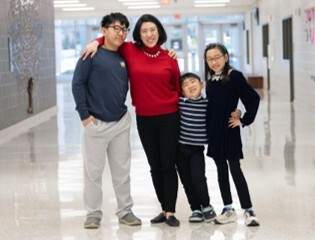 Asian Mom with kids