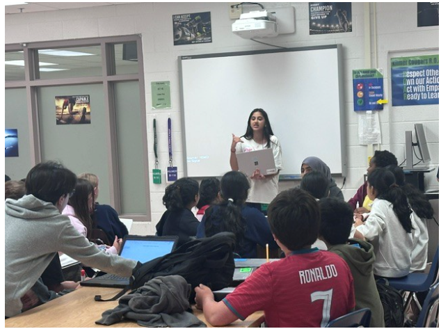 Marshall Debate Team coaching Kilmer students after school