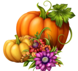 clipart pumpkin and flowers