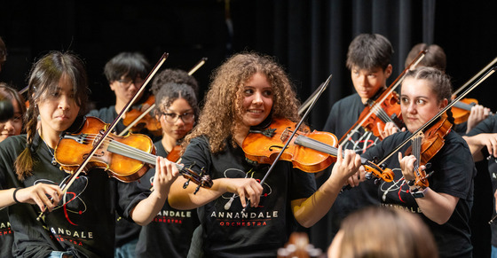 student playing violin