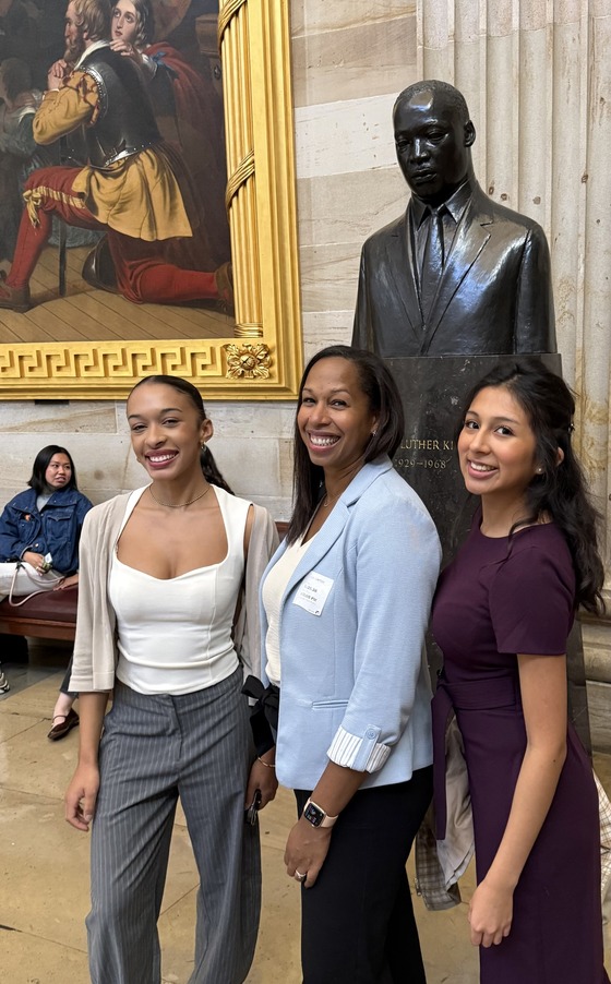 Image of students and a school principal inside the US Capitol.