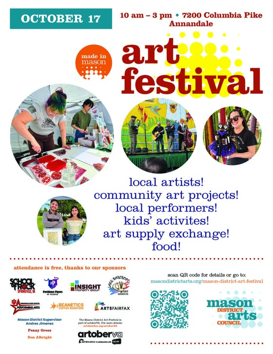 The 2nd Annual Mason District Arts Festival will feature local and regional artists showcasing