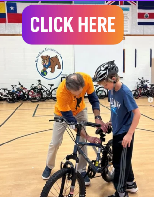 Instagram post of happening in Belvedere showing a student getting his bike set up