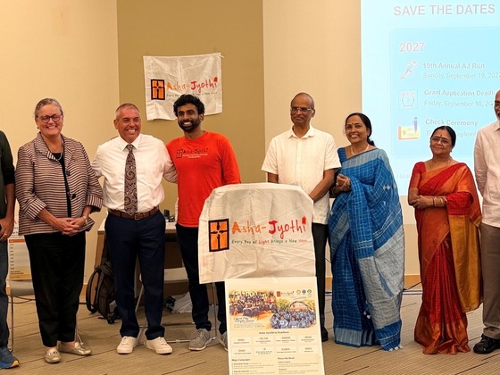 asha jyothi group with principal and Dr Reid