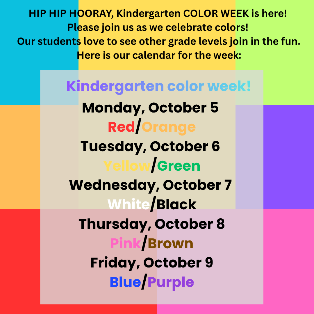 kindergarten color week flier