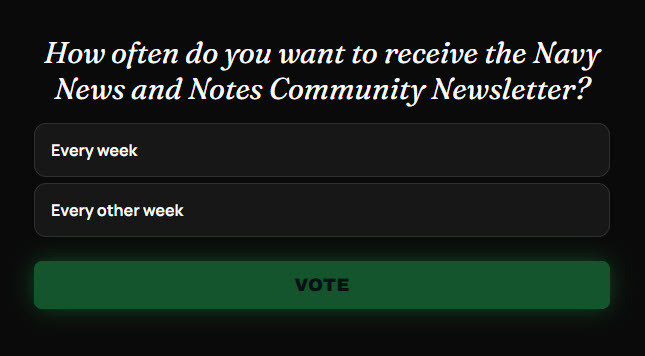 Screenshot of survey question