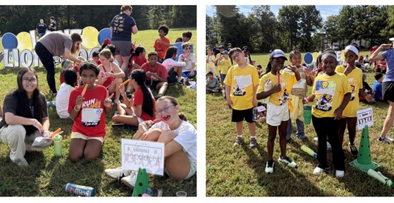 Students enjoying popsicles after running the Fun Run