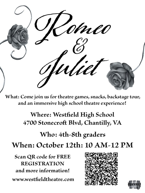 westfield theatre romeo and juliet workshop flyer