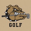 Westfield Bulldog mascot with Golf club in mouth