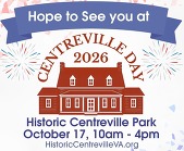 Centreville Day at Historic Centreville Park on October 17, 10 a.m.–4 p.m