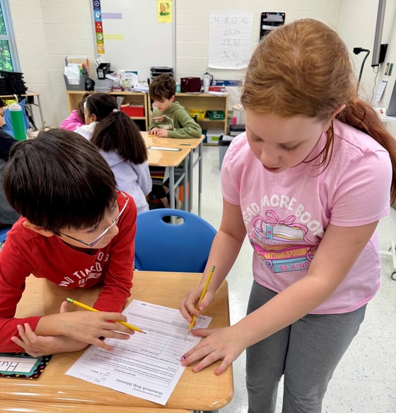 students worked together to complete a learning task