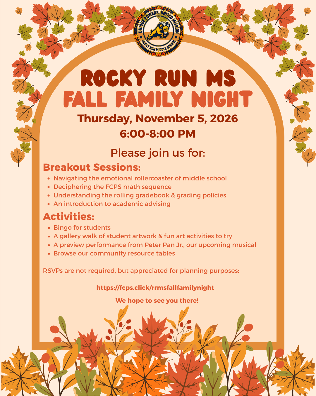 Rocky Run Family Night Flyer