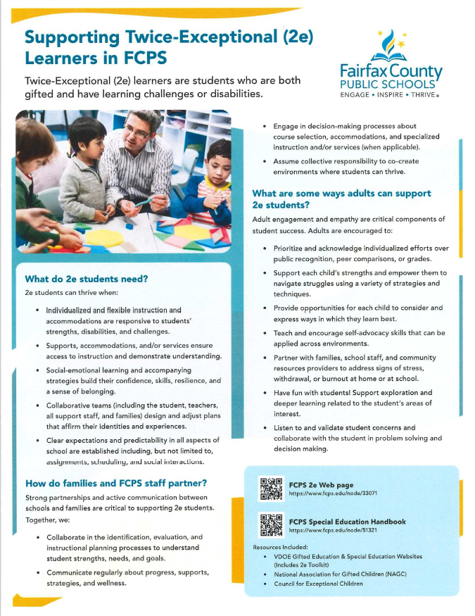 Supporting 2e Learners flyer