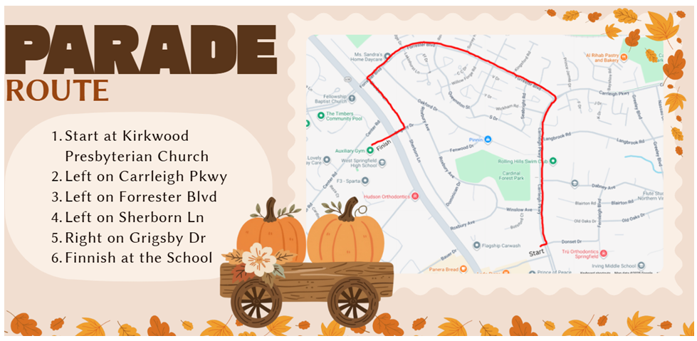 Homecoming parade route