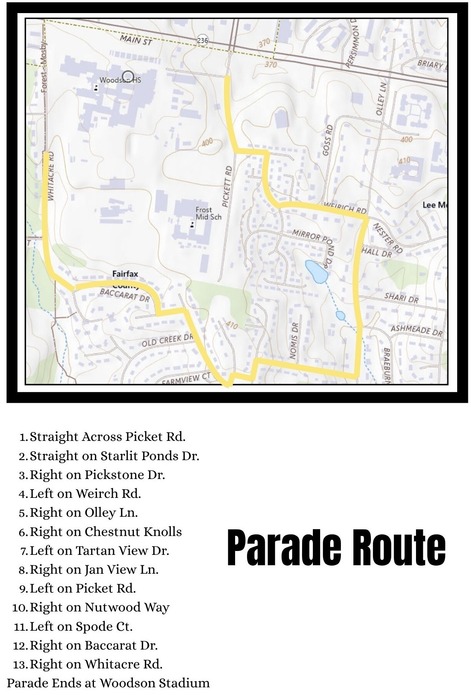 woodson parade route