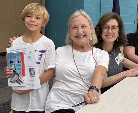 picture of 4th grade student with author