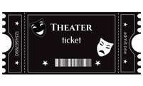 black and white theatre ticket