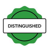Green Badge that says Distinguished
