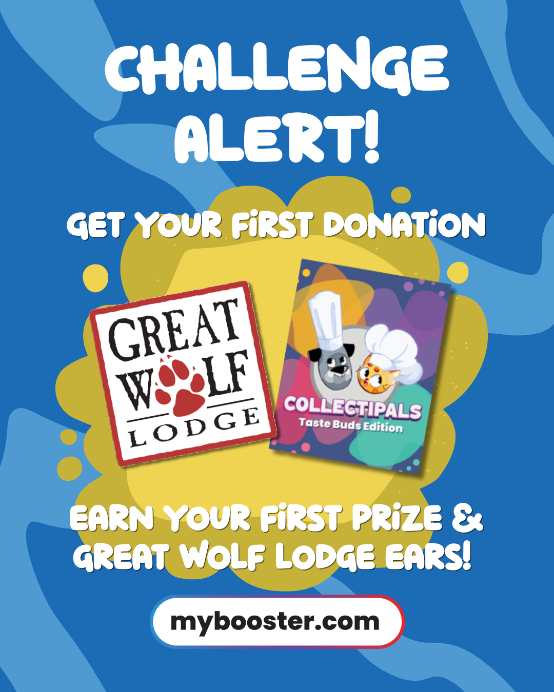 graphic of Fun Run Day 1 challenge to earn a Great Wolf Lodge day pass