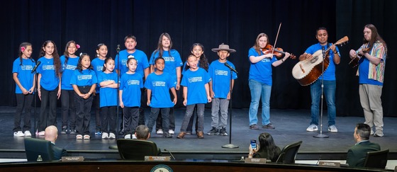Crestwood ES students performing De Colores