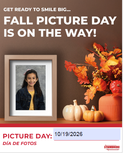 picture day flyer with 10-19 and picture of a student