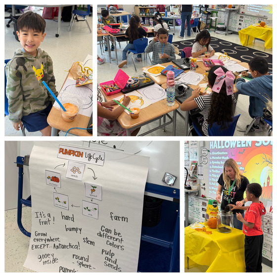 students engaging in pumpkin life cycle lesson