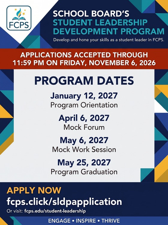 School Board's Student Leadership Development Program Flyer