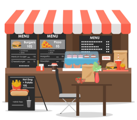 Food kiosk graphic