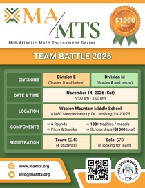 MAMTS math tournament flyer