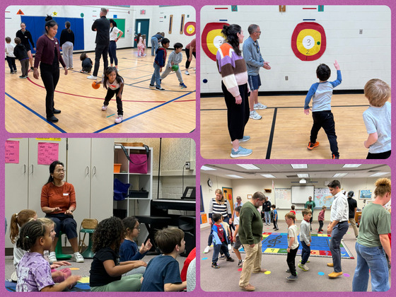 King Park students and families participating in PE and Music Open Houses