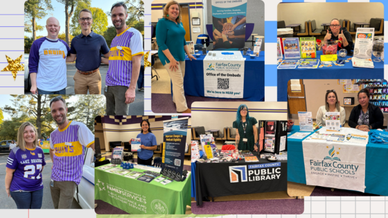 Collage of Tom Dannan at the Lake Braddock Homecoming parade and the community resource fair.