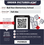 qr code, blue title on bottom, white background, red arrows