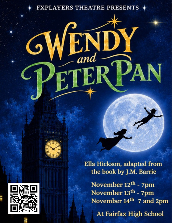 Flyer for school musical Wendy and Peter Pan